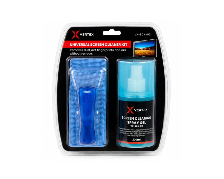 Cleaner Kit: Vertex VX-SCK-03 3-in-1 Screen Cleaner Kit For LCD/LED Displays 200ml